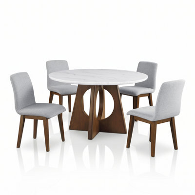 Shiloh Round Dining Table With Cutout and Cross Shape