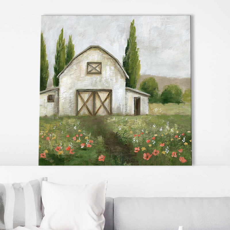 Country Barn I par Nan - Peinture, H 28 po x l 28 po x P 1,5 po, Toile tendue