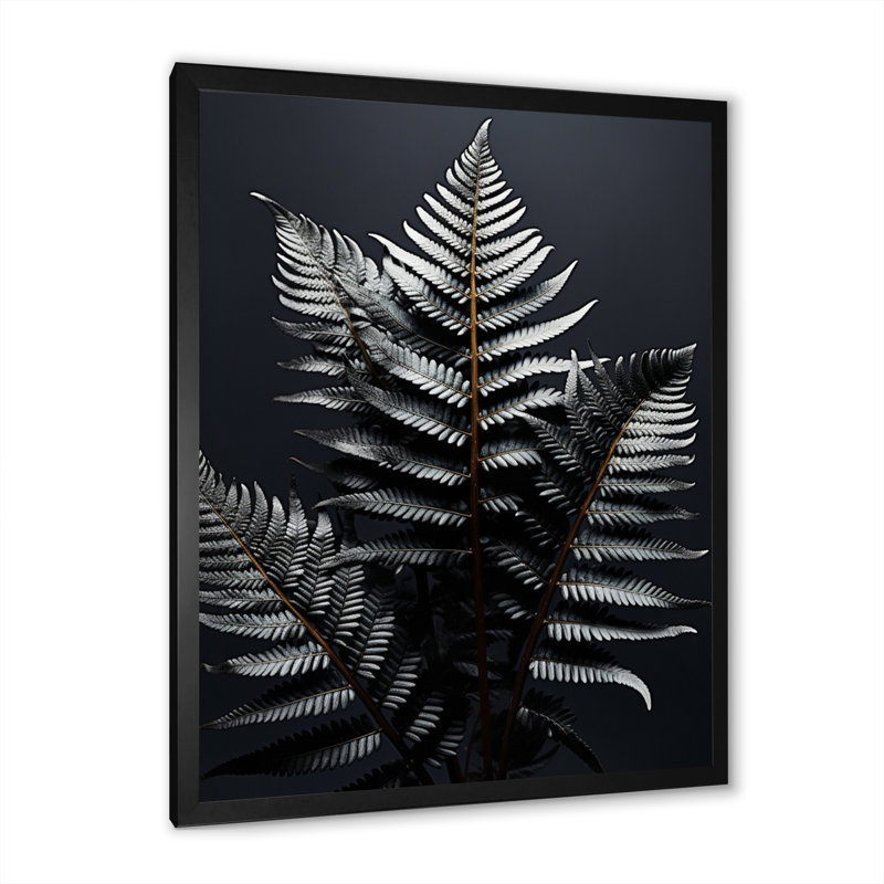 Pantaleon Ferns Bronze Harmony II - reproduction sur toile, H 32 po x l 24 po x P 1 po, Cadre photo noir