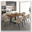 Table de salle à manger rectangulaire extensible pour 6 à 10 personnes en bois effet vieilli et noir de 160 à 200 cm