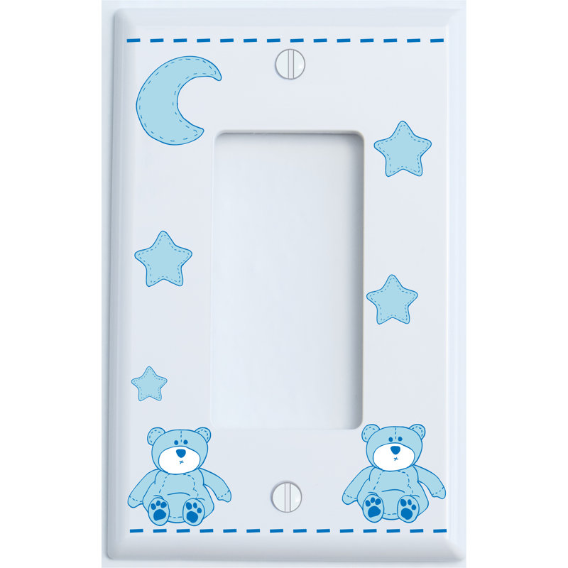 Plaque murale à bascule Teddy Bear, Bleu / blanc