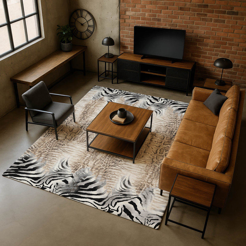 Premium Machine Washable Mayfield  Animal Rug, 2'6" x 3'10", Ivory