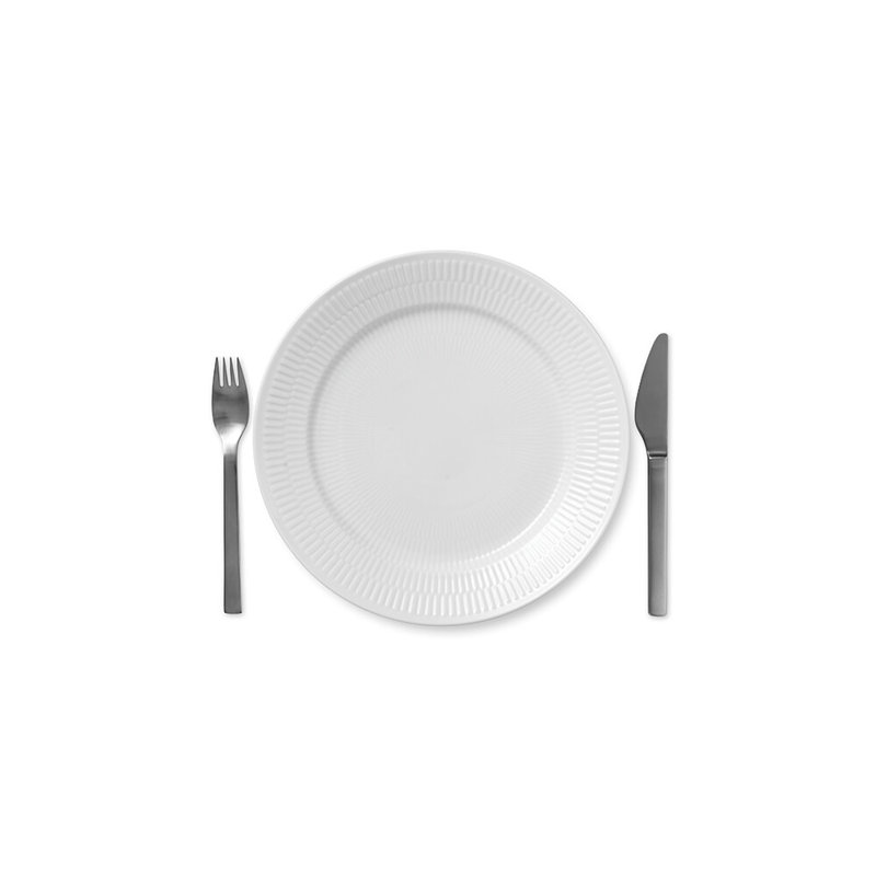 White Fluted Royal Copenhagen 10.6299" Dinner Plate