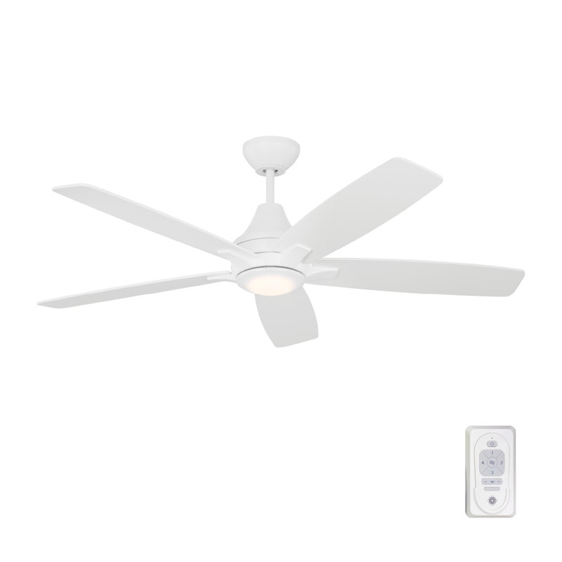 Ventilateur de plafond standard à DEL à 5 pales de 52 po Melva avec pièces de contrôle de ventilateur et ensemble d'éclairage inclus