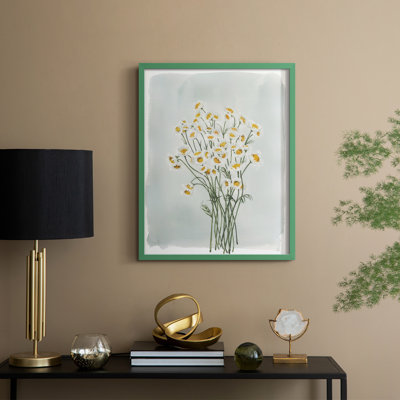 «Chamomile Bouquet I», reproduction encadrée - bois massif