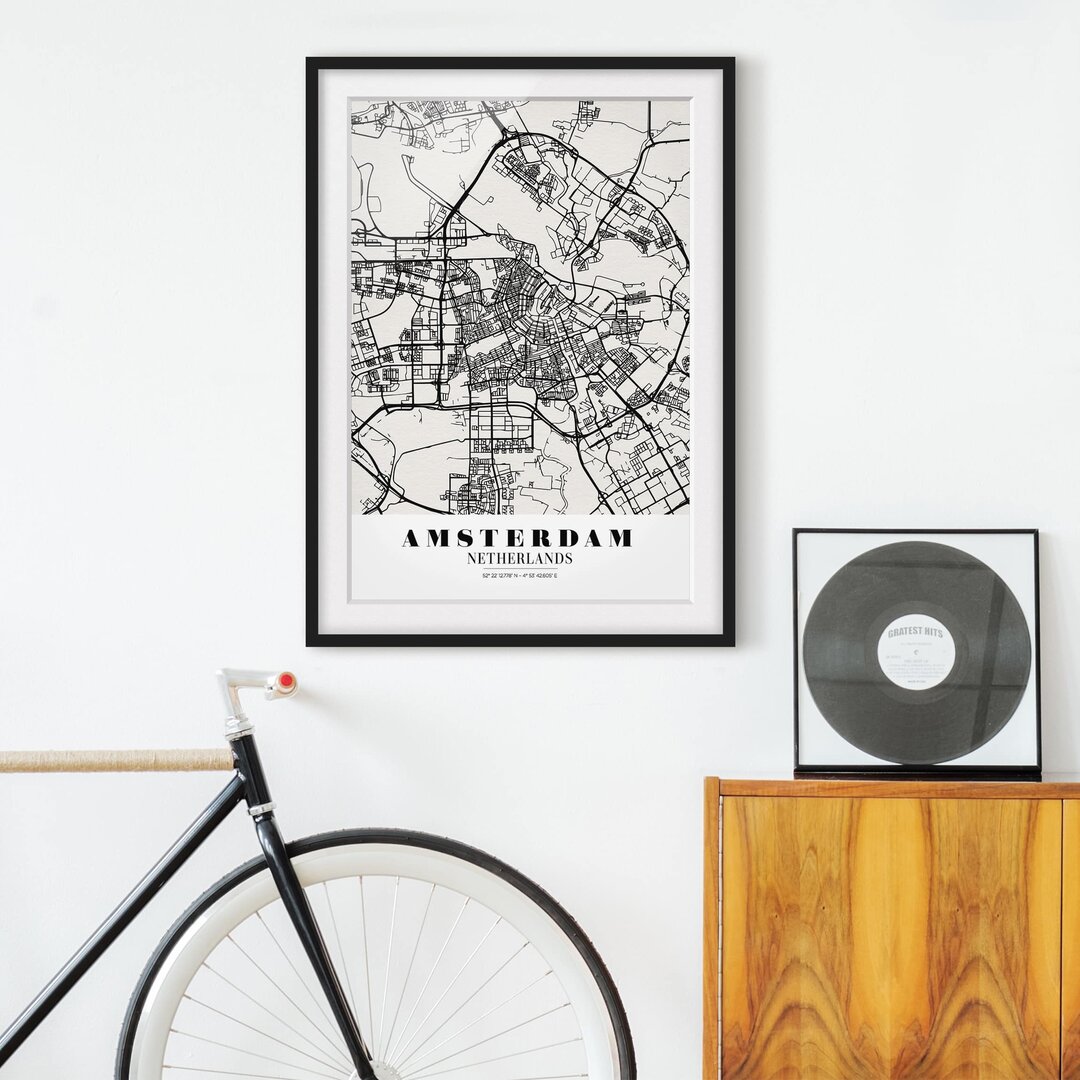 Gerahmtes Poster Classic Amsterdam Street Map