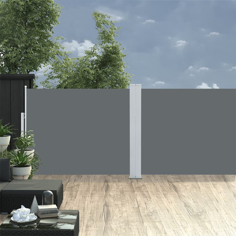 Anthracite Polyester Retractable Side Awning Privacy Screen