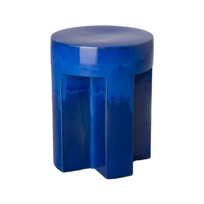 Tabouret de jardin en céramique fabriqué à la main H 18 po Tx