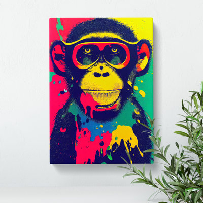 Painted Monkey No.2 Abstract - Wrapped Canvas