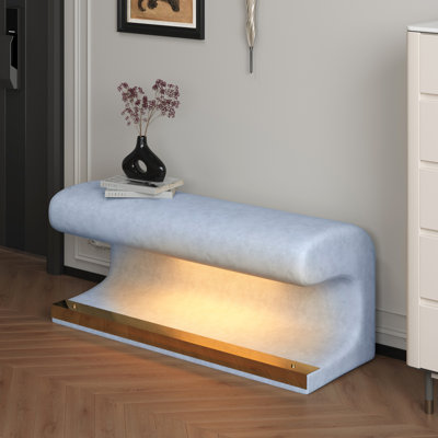 Banc d'entrée avec repose-pieds en cuir avec lumière DEL pour salon, chambre à coucher et bout de lit