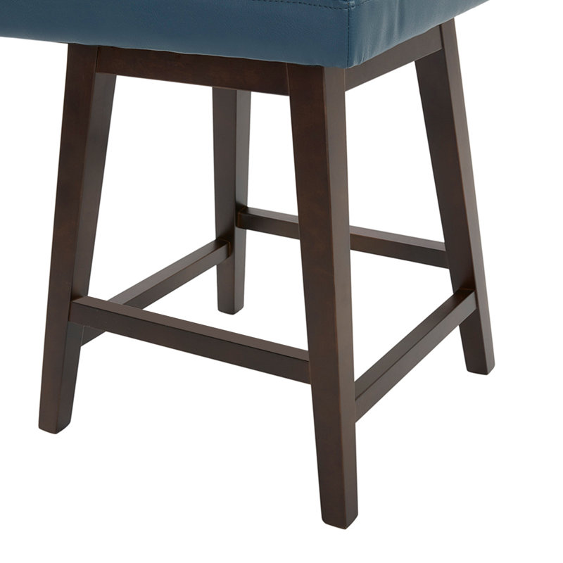 Tabouret de comptoir pivotant Aleksy, Bleu foncé