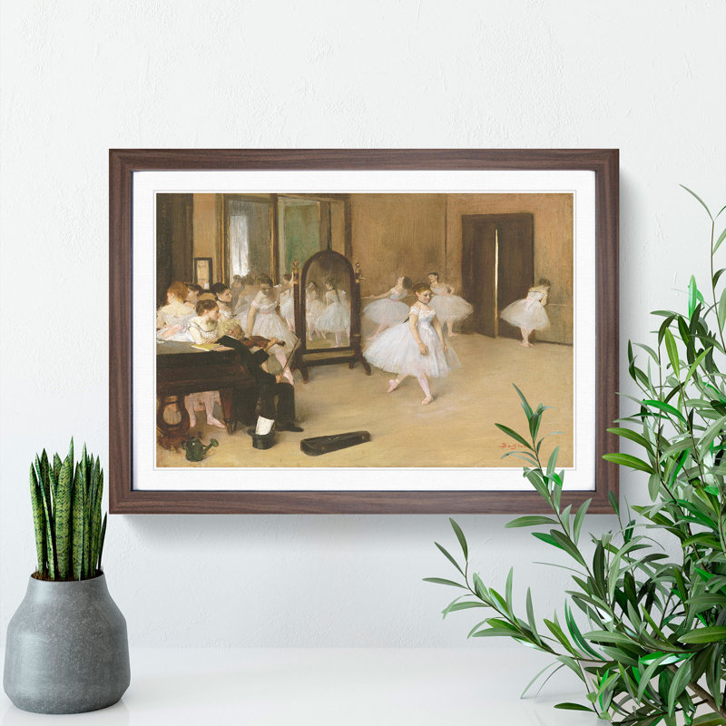The Ballet Dancing Class by Edgar Degas - Picture Frame Painting, Walnut, 36cm H x 48cm W x 2cm D