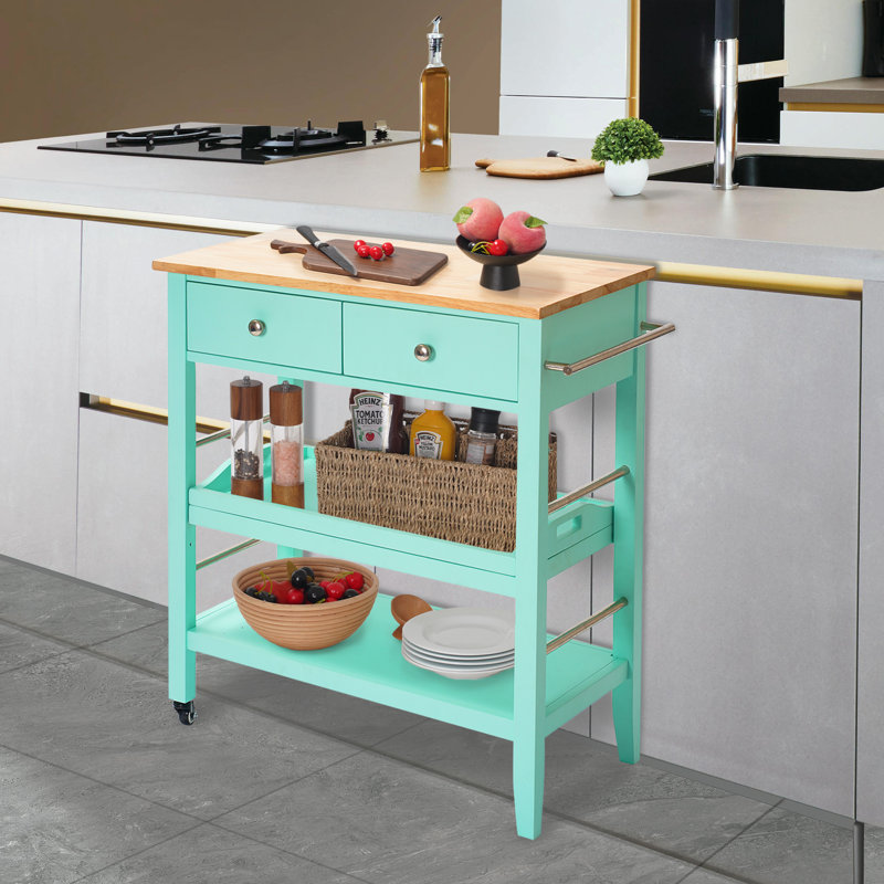 Nora Kitchen Cart, Teal