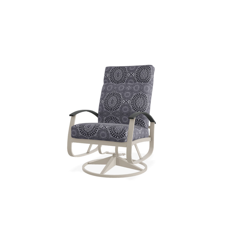 Belle Isle Outdoor Rocker Chair, Canvas Pacific Blue Sunbrella® Canvas, Gloss White, Classic Graphite P30
