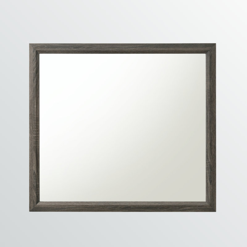 Miroir Idylle en gris patiné