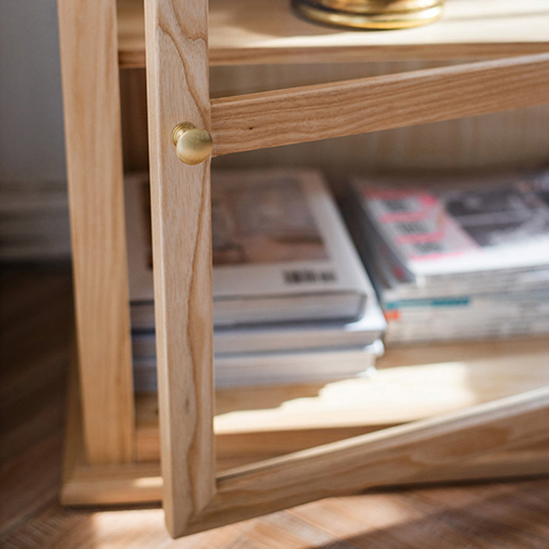 Burlywood Solid Wood+Tempered Glass Display Cases