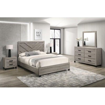 Granville 5 Piece Bedroom Set In Light Gray Wood