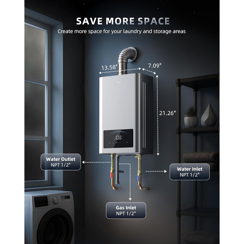 Chauffe-eau sans réservoir au propane, 6,8 gal / min