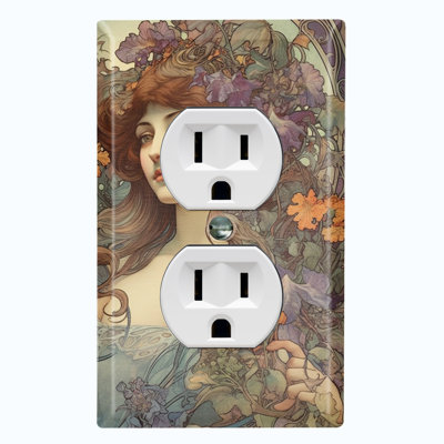Copper Rust Patina Teal Print 1 - Gang Toggle Light Switch Standard Wall Plate