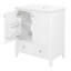 Meuble-lavabo blanc avec armoire multifonctionnelle en bois massif 30 po, tablette fonctionnelle et réglable-2035527587