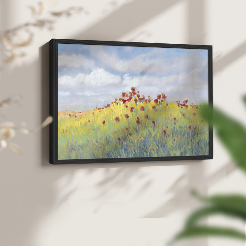 Summer Breeze Meadow II -Framed Print - Restickable, H 11 po x l 14 po, Noir, noir, noir, noir