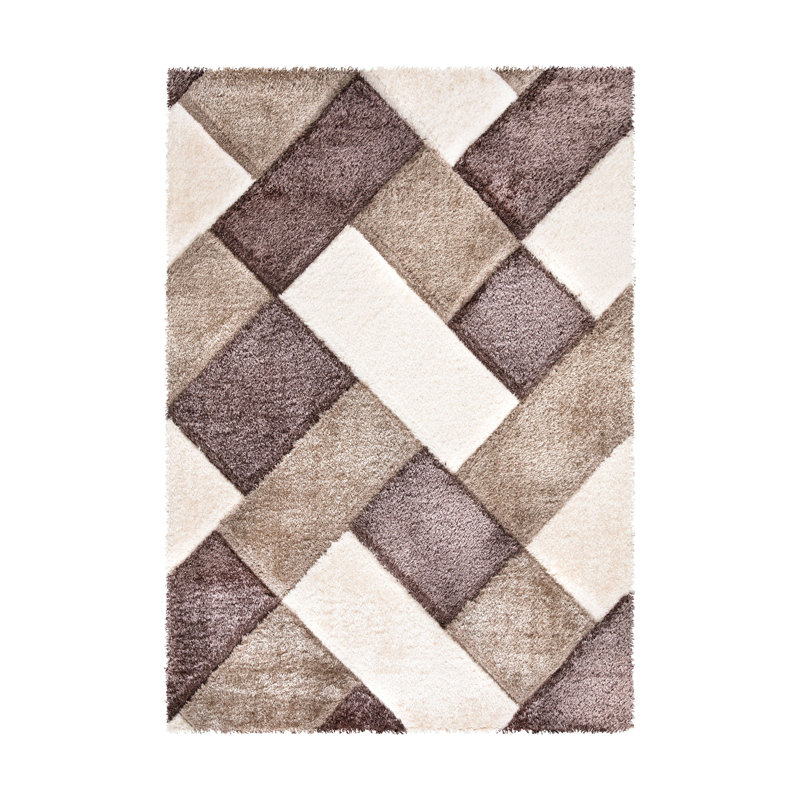 Aaman Geometric Shag Area Rug, Rectangle 160 x 230cm