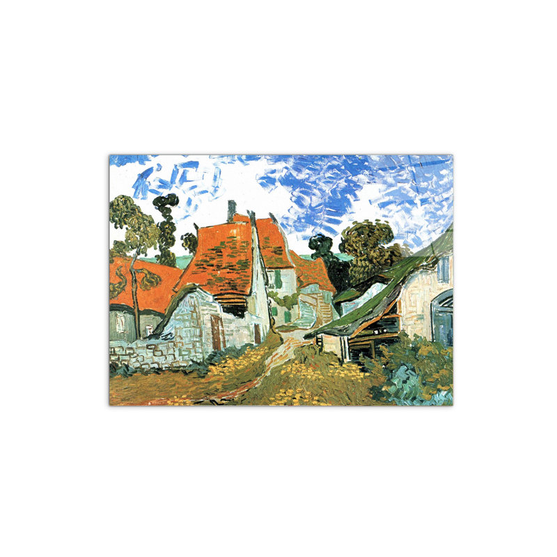 Houses in Auvers by Van Gogh Vincent 57cm H X 76cm W CrystalArt Material Acrylic Glass Effect, Frameless Panel Lightweight Ready to Hang
