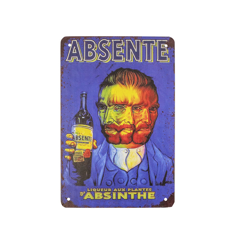 Metal Retro Absinthe Van Gogh Alcohol Wall Art Absente Bar Pub Sign Home Decor Metal Retro Absinthe Van Gogh Alcohol Wall Art Absente Bar Pub Sign Home Decor