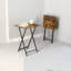 Chidera Rustic Wooden 2 Piece Side Table Set Folding Living Room Home Furniture