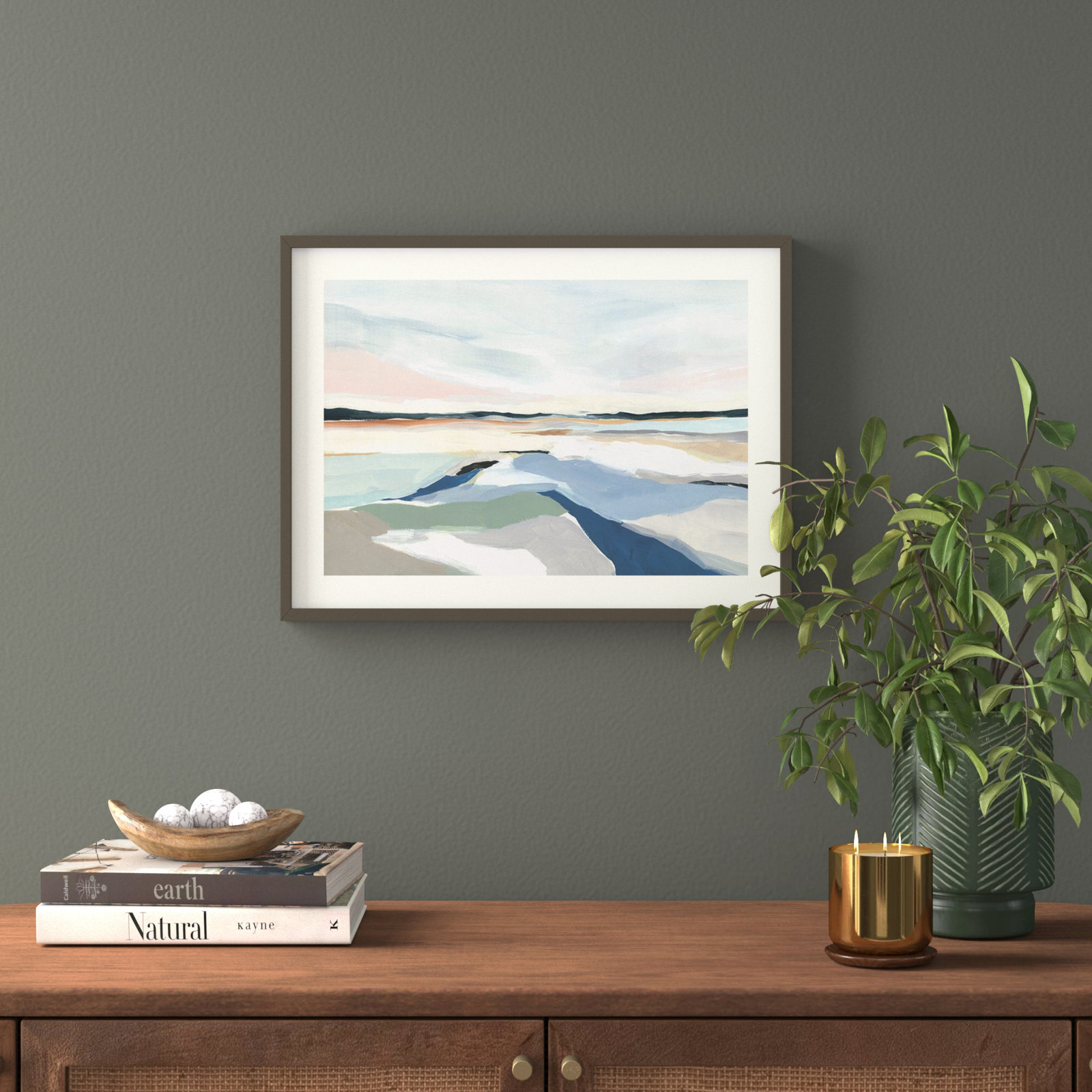 Seaside Day I by Isabelle Z, Gray Framed Paper, 27" H x 37" W