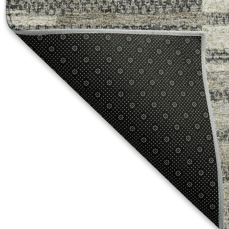 Tapis beige Prisco lavable à la machine de qualité supérieure, Rectangulaire 8 pi x 10 pi