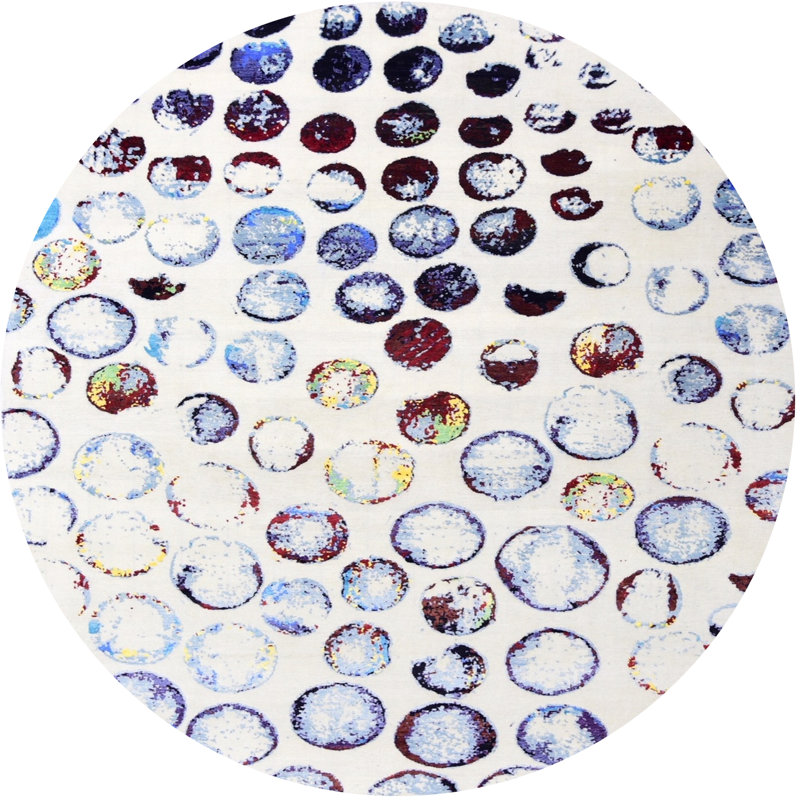 Tapis oriental blanc / mauve Alantis, Rond 5 pi