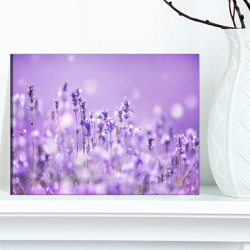 Reproduction de photo sur toile tendue, "Superbe champ de lavande mauve", H 20 po x l 20 po x P 1 po