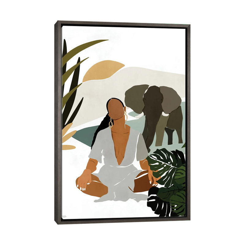Rayne par Bria Nicole - impression d'art graphique, H 60 po x l 40po x P 1,5 po, Toile encadrée de bois rustique foncé