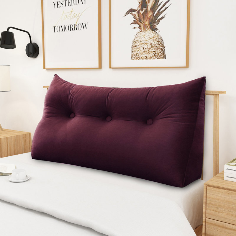 Triangle Reading Pillow, 50cm H x 100cm W, Wine Red