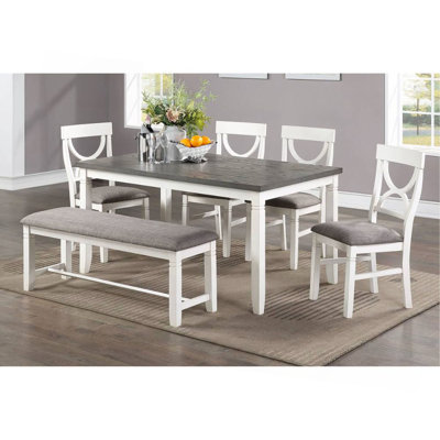 Dasher 6 Piece Wood Dining Set, Grey