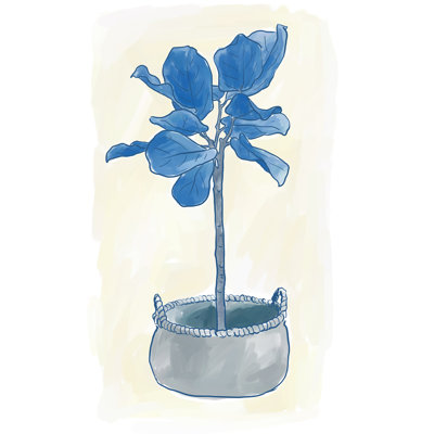 Potted Tree - Wrapped Canvas Painting