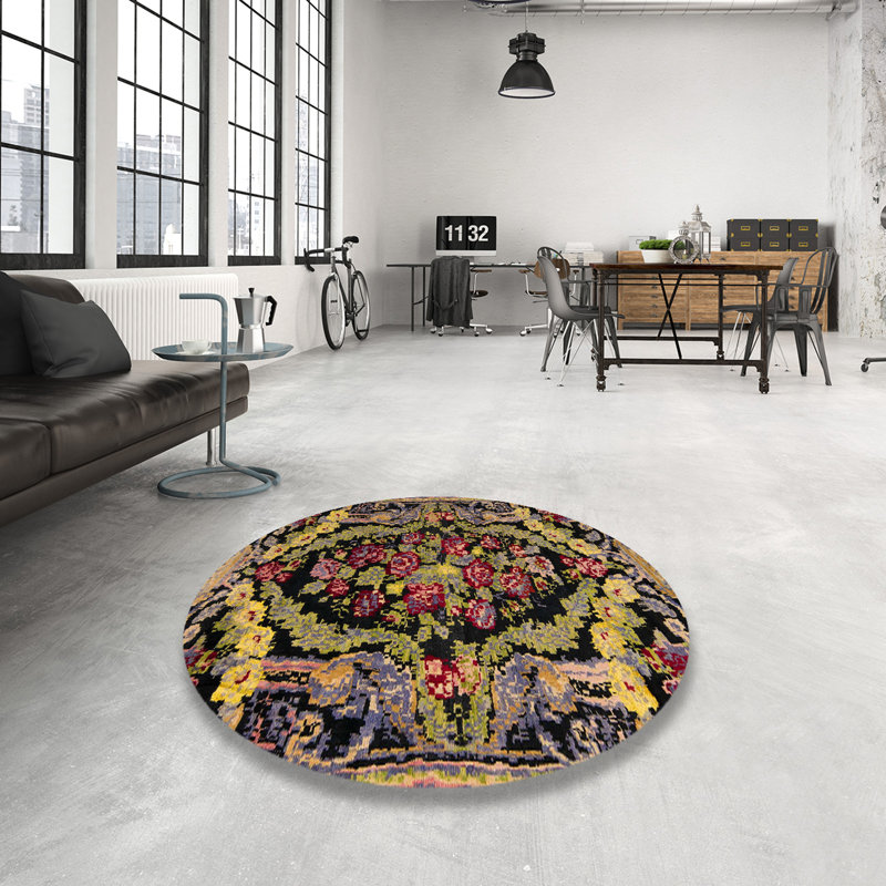 Tapis abstrait moderne 5375, Rond 7 pi