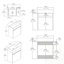 Meuble-lavabo flottant avec lavabo, porte à fermeture en douceur, lavabo en céramique, contreplaqué-419098189