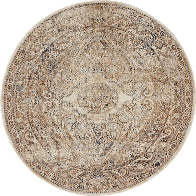 Parrado Ikat Indoor Rug, Round 8'