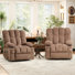 Fauteuil inclinable de massage de 37,4 po Rosalin avec deux porte-gobelets latéraux et deux télécommandes idéales pour la maison (ensemble de 2)