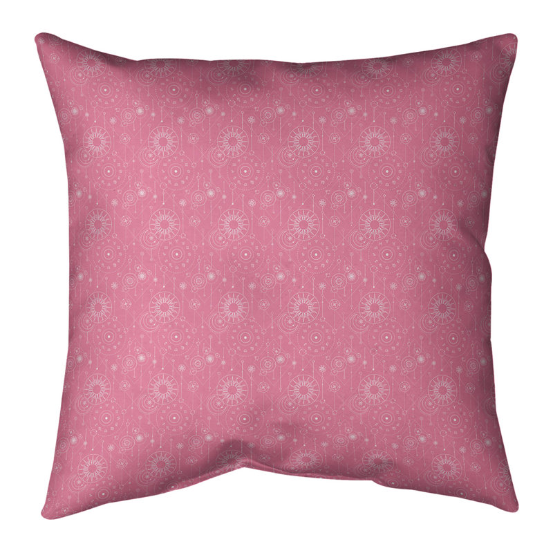 Place de l'astrologie Katelyn Elizabeth, Bourre en polyester, 20 po x 20 po, Rose / blanc