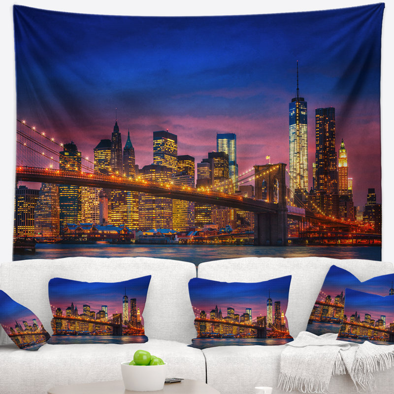 Tapisserie Manhattan avec lumières et reflets, H 78 po x l 92 po