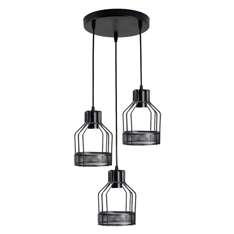 Burke 3 - Light Cluster Pendant, Black