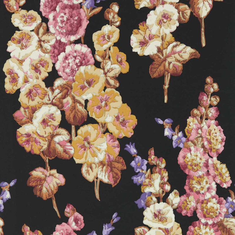 Hollyhocks Wallpaper, Copper/Rhodera