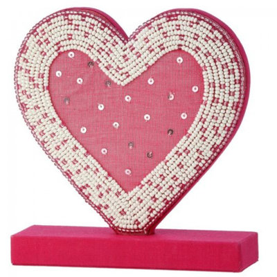 Décoration en bois en bois avec perles et paillettes