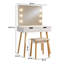 Holly 2 Drawer Dressing Table Vanity Set with Lightbulb Mirror and Stool