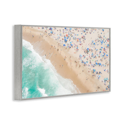 Busy Beach Summer Bliss Framed Giclee, design by Sisi and Seb