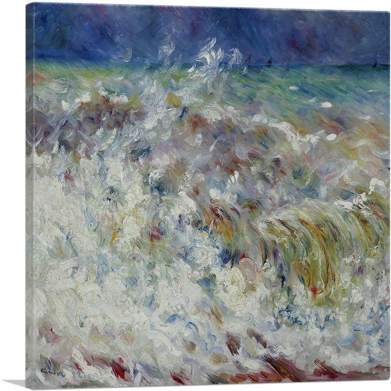 «The Wave 1882» par Pierre-Auguste Renoir, reproduction d'art sur toile tendue, H 12 po x l 12 po x P 1,5 po