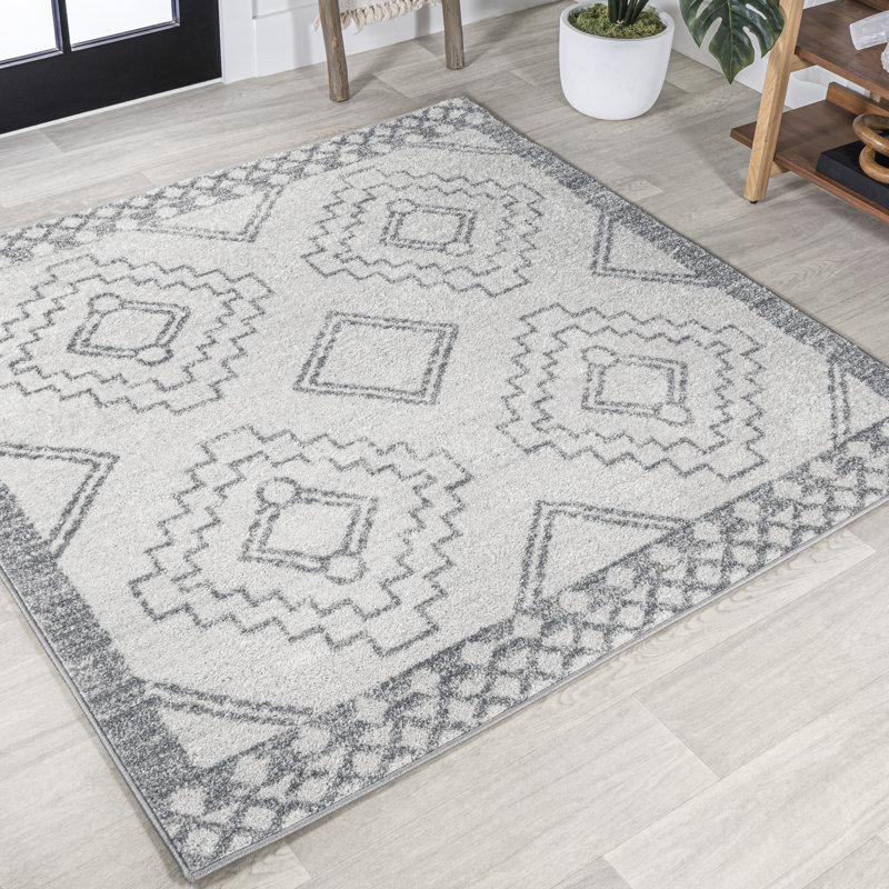Amir Moroccan Beni Souk Cream/Gray Rug, Square 4'